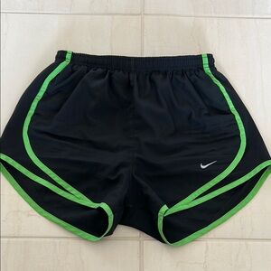 Nike Black and Green Athletic Shorts Dri-Fit